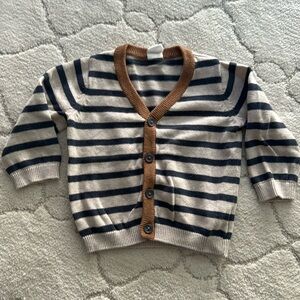 H&M cardigan —oatmeal, navy blue and camel color.—size 4-6 months